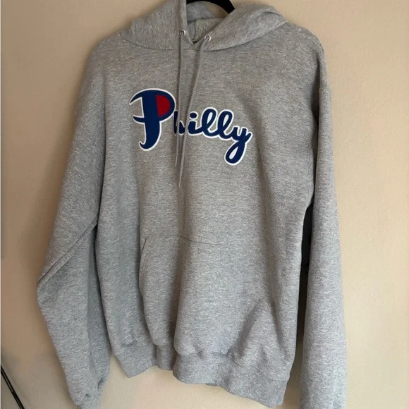 Champion Philly Philadelphia Stitched Logo Hoodie Sweatshirt Size Medium - Picture 4 of 7